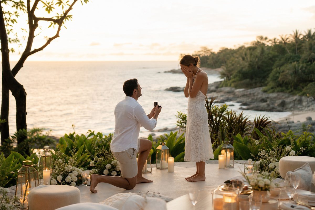 Illustrative concept for 25 Marriage Proposal Ideas in Phuket in Phuket — frame 1